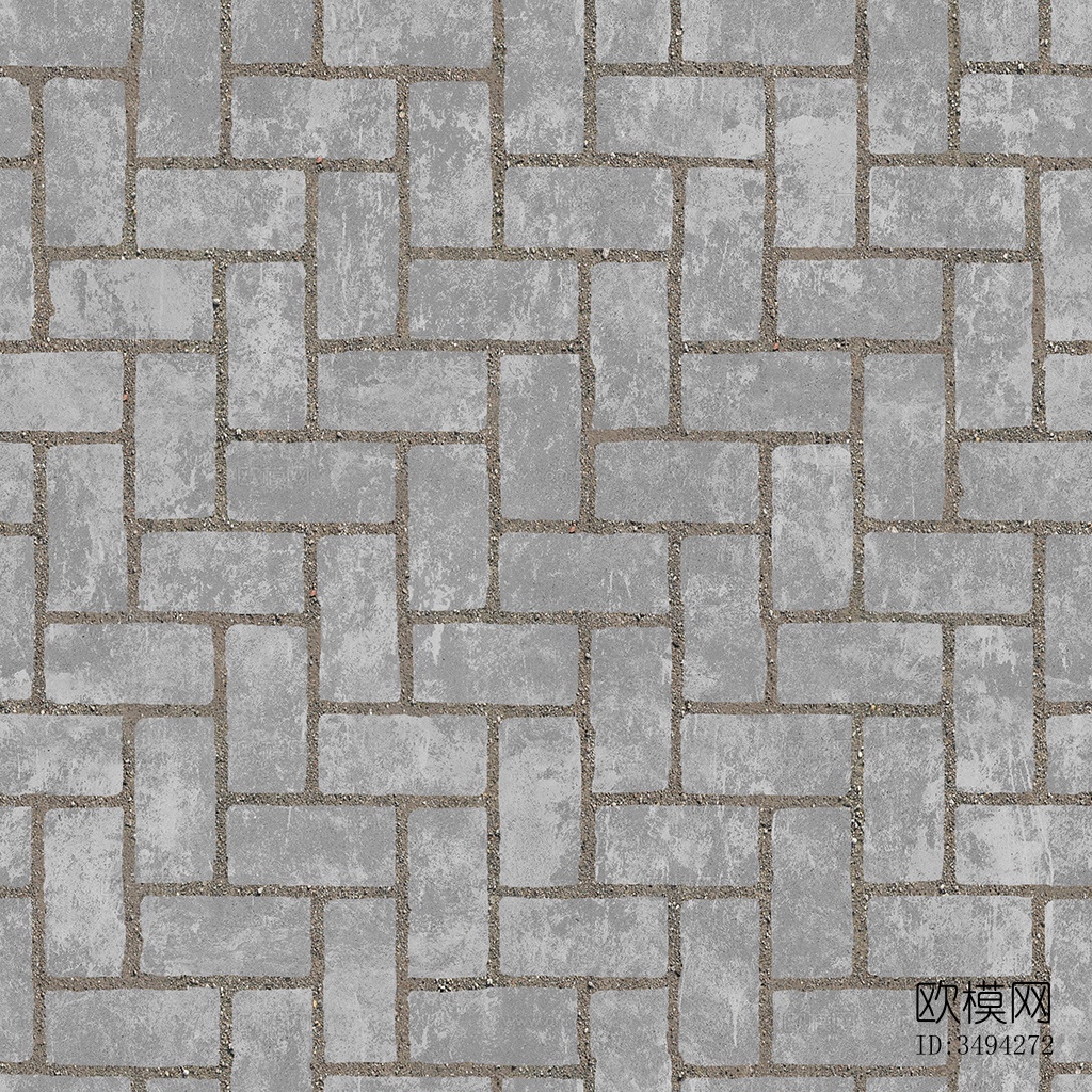 无缝人字纹拼花水泥地砖人行道路地面广场铺贴下载