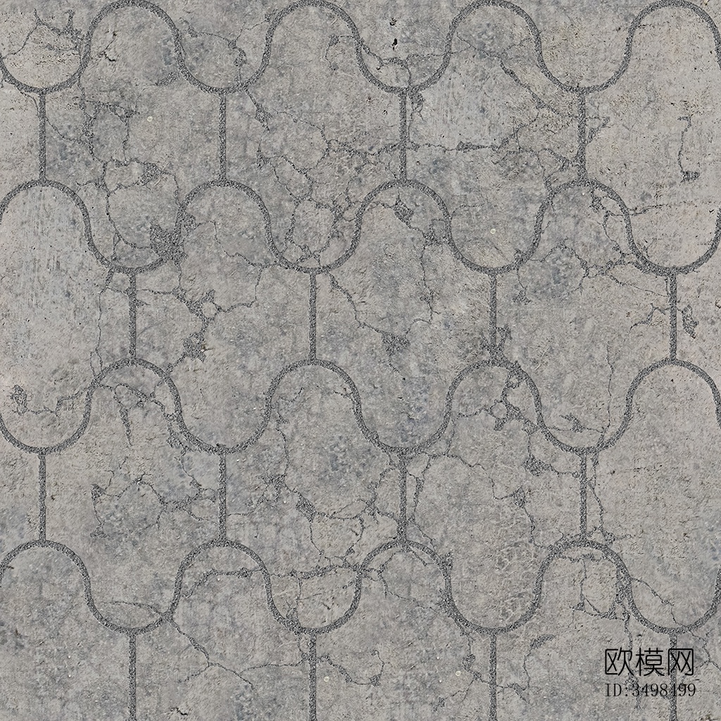 无缝灰色破损水泥拼花地砖人行道路地面广场铺贴下载