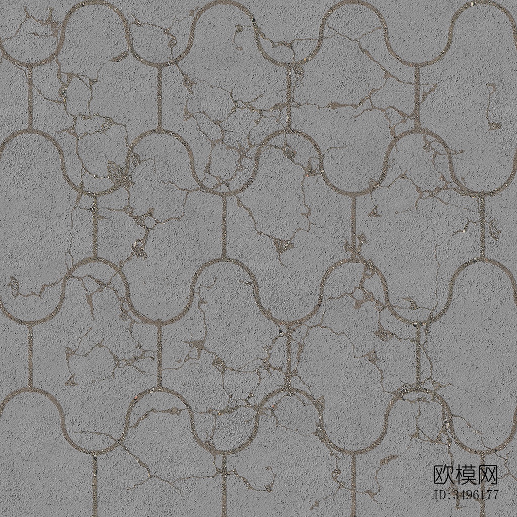 无缝灰色破损水泥拼花地砖人行道路地面广场铺贴下载