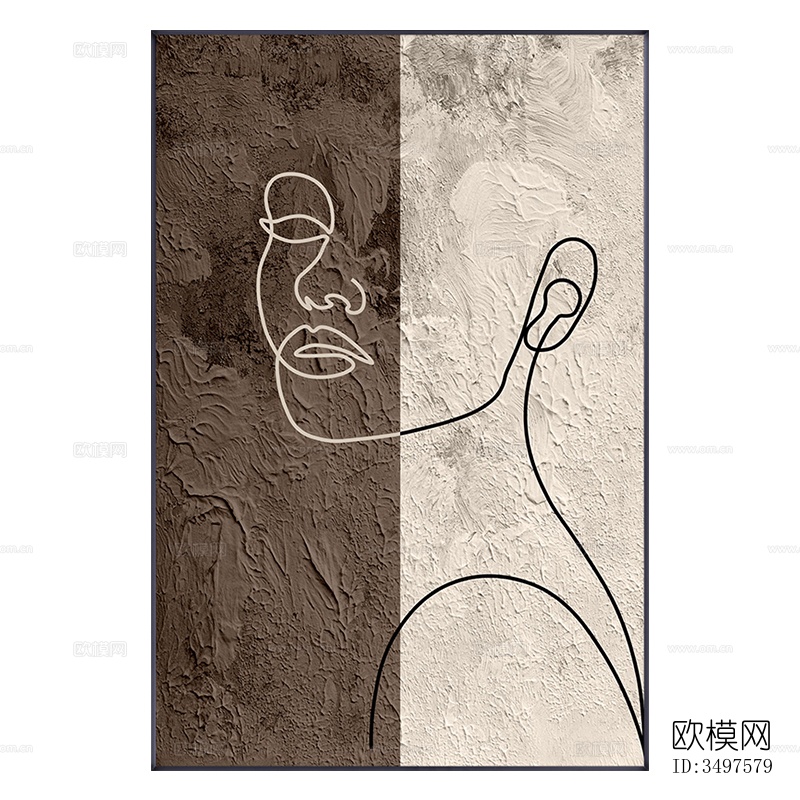 现代人物抽象装饰画贴图下载