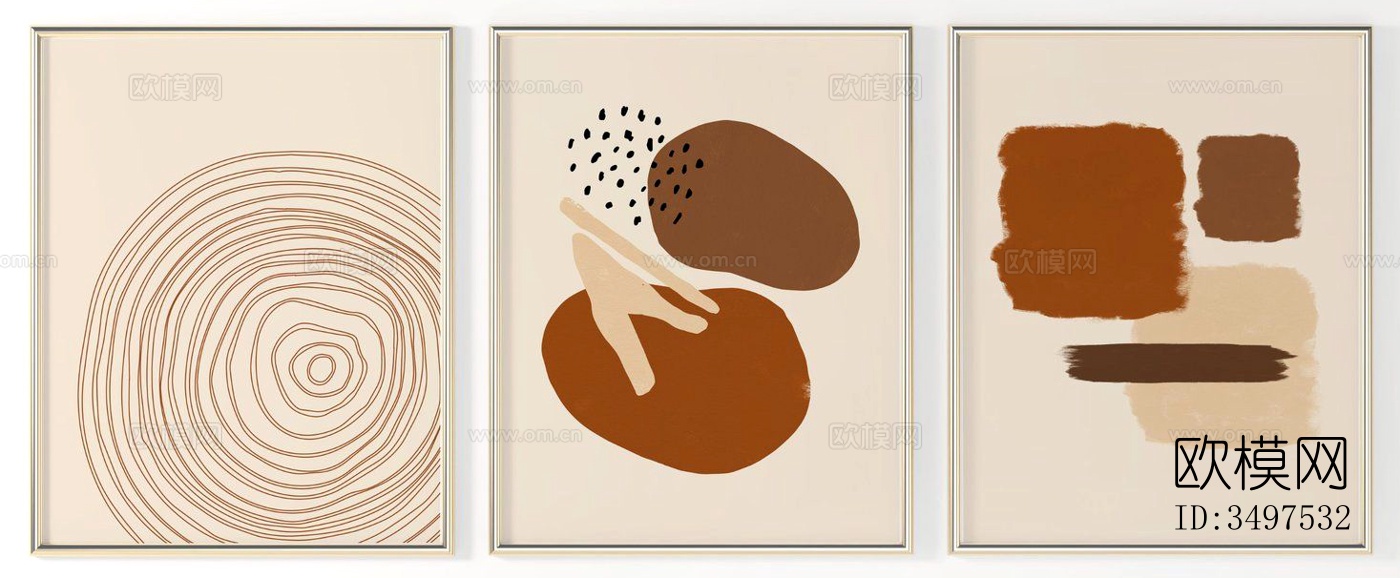 现代简约抽象装饰画贴图下载