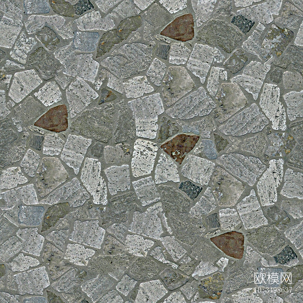 无缝灰色不规则拼花石板地砖人行道路地面广场铺贴下载