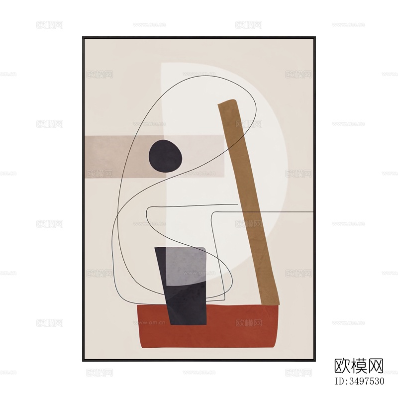 现代简约抽象装饰画贴图下载