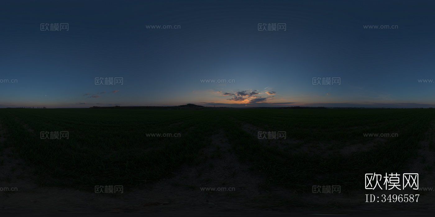 无缝户外蓝色天空的草原草坪田野HDR全景贴图