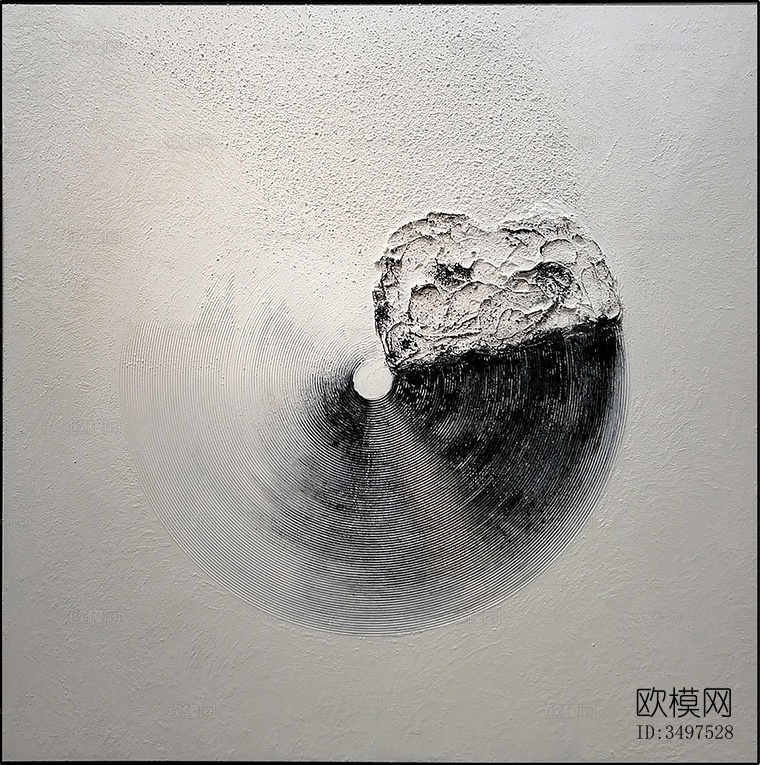 现代肌理圆圈装饰画贴图下载