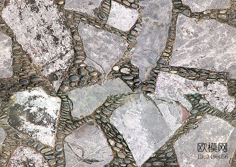 无缝不规则拼花石板地砖人行道路地面广场铺贴下载