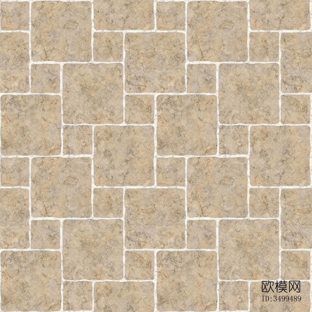 无缝花岗岩石材拼花地砖人行道路地面广场铺贴下载
