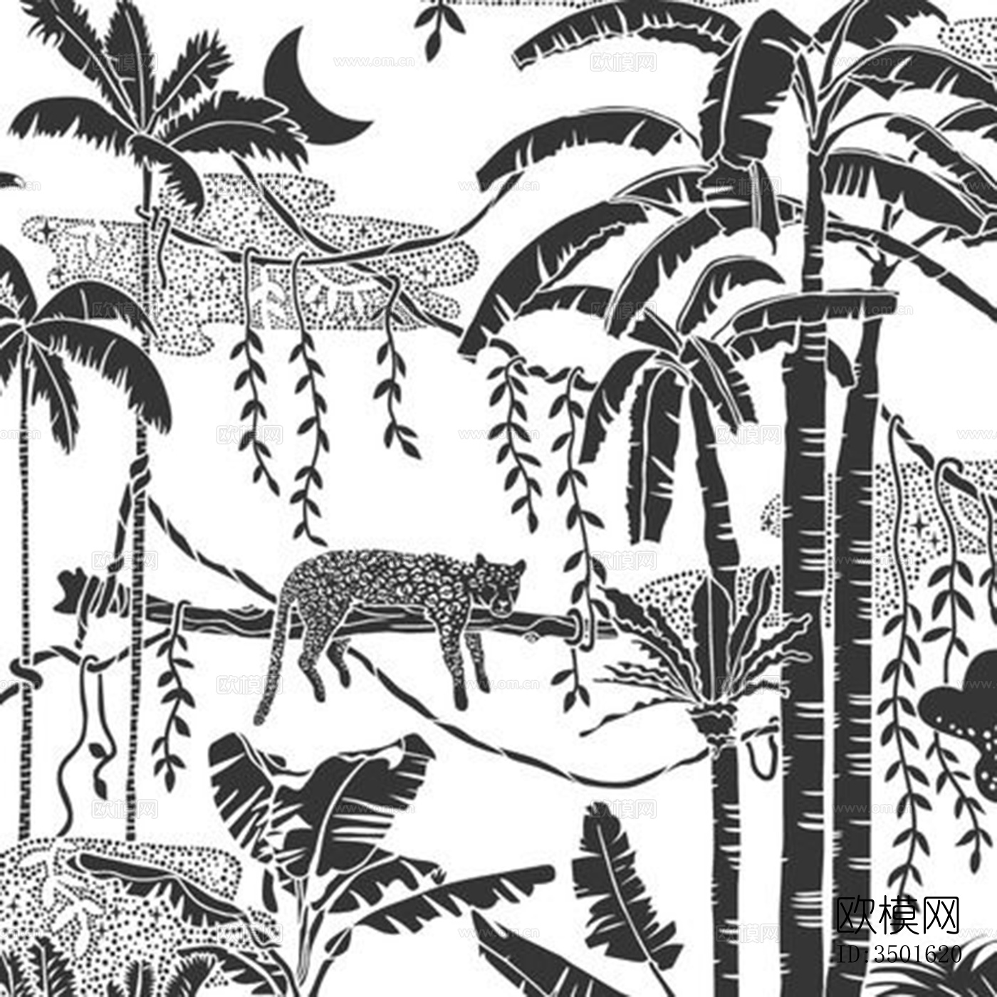 热带雨林壁画壁纸下载