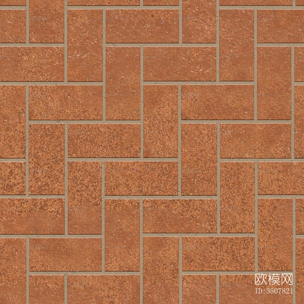 无缝人字纹陶瓦拼花地砖人行道路地面广场铺贴下载