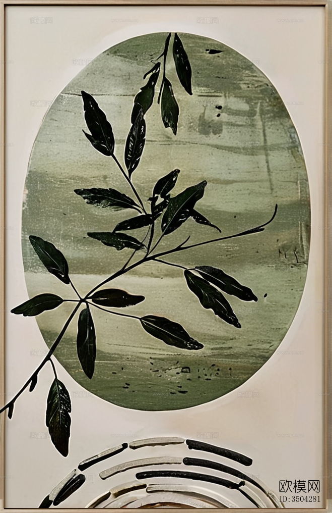 现代奶油挂画 植物挂画 高级感玄关挂画 客餐厅装饰画下载