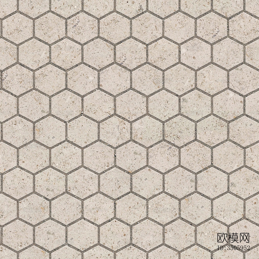 无缝六角形石材拼花地砖人行道路地面广场铺贴下载