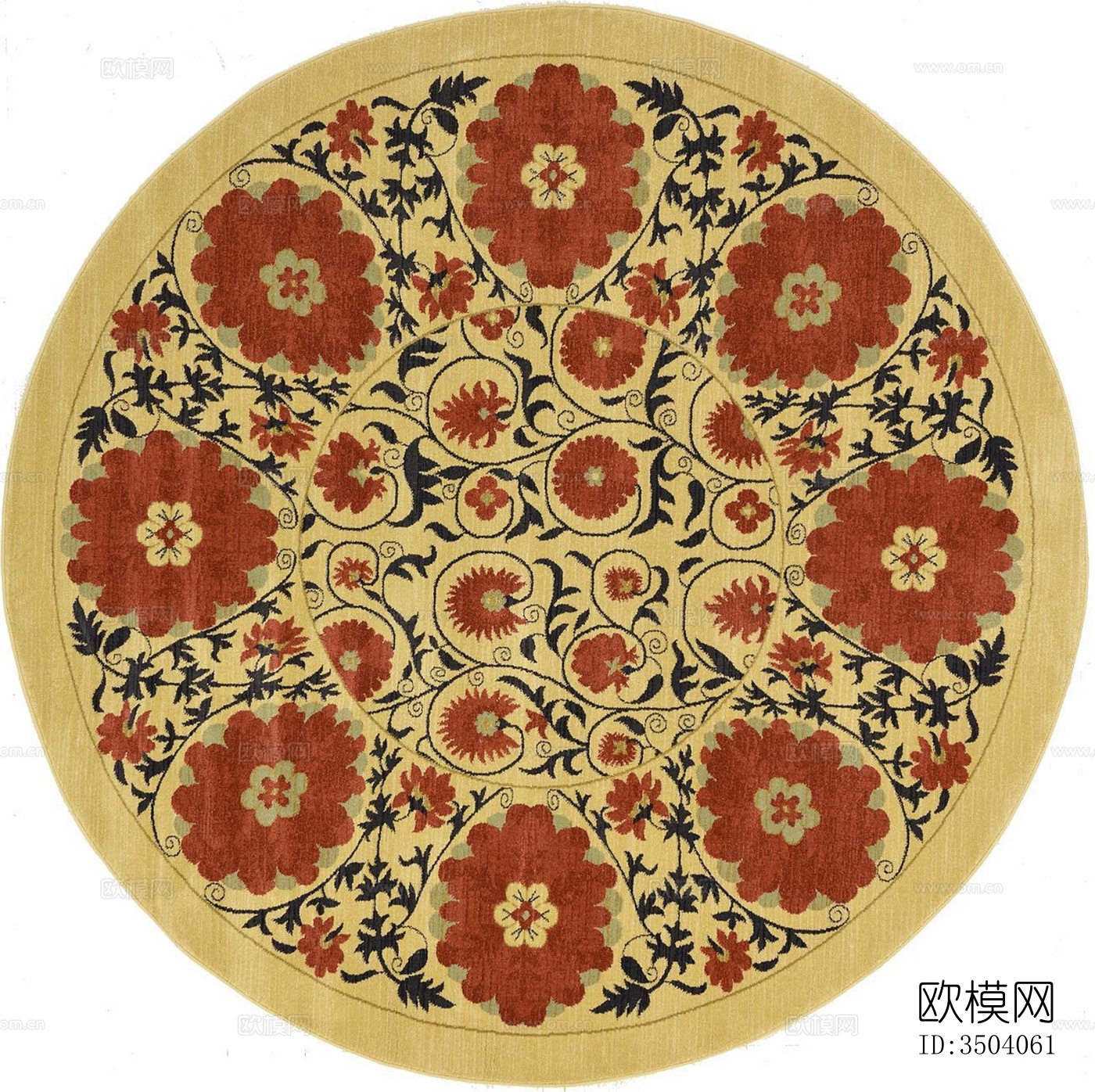 圆形古典欧式地毯下载