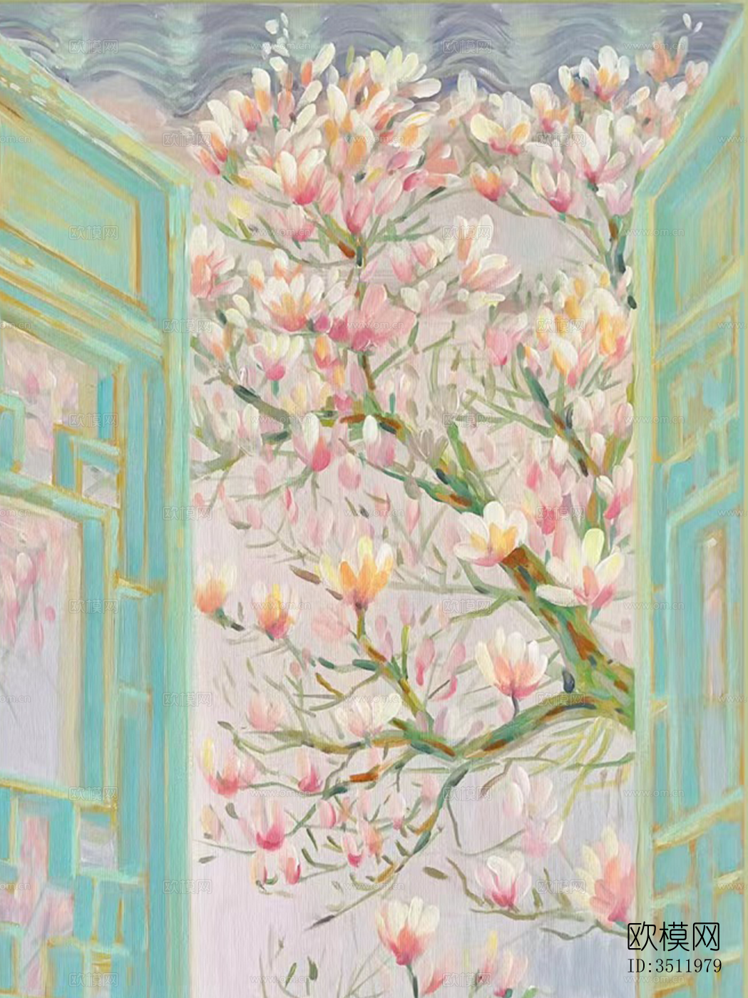 油画植物装饰画下载