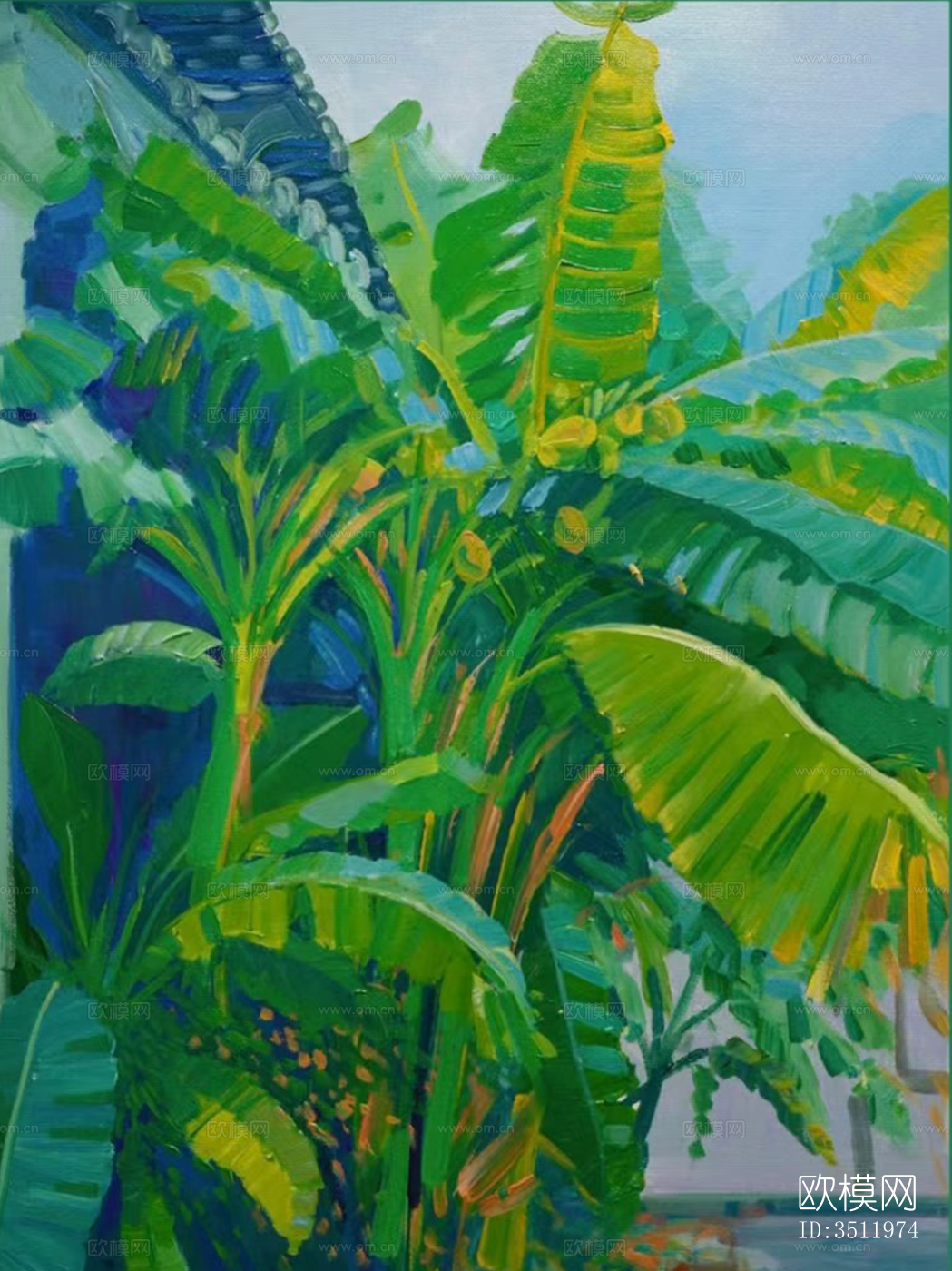 油画植物装饰画下载