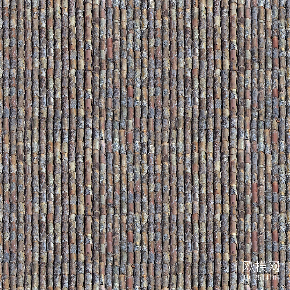 无缝别墅建筑屋顶陶土陶瓷瓦片下载