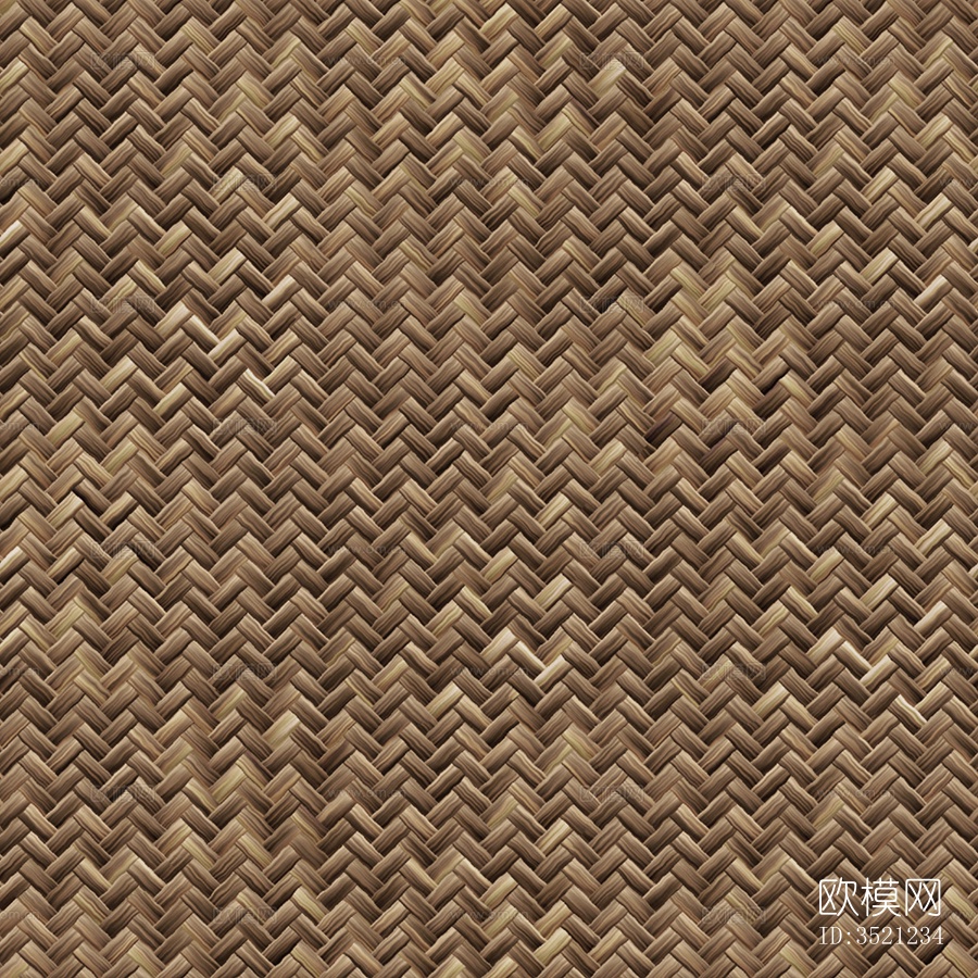 无缝棕色草编藤编竹编编织席子材质下载