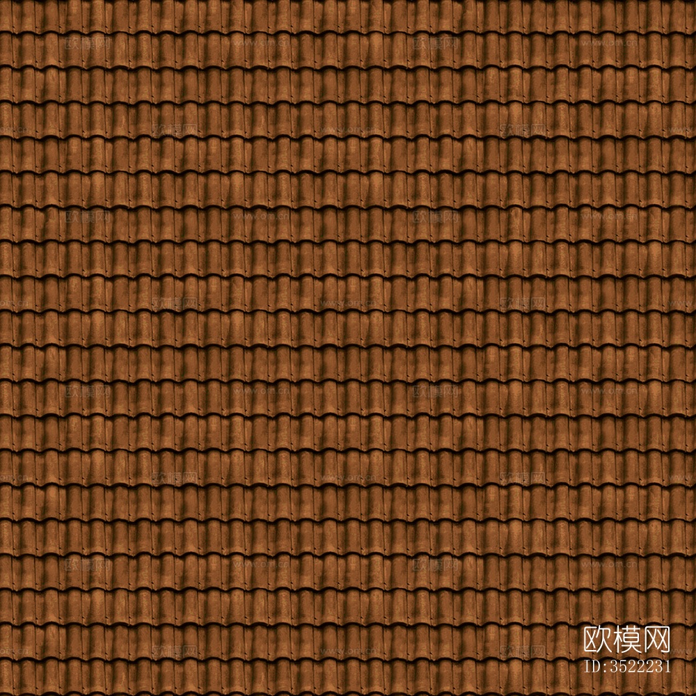 无缝别墅建筑屋顶陶土陶瓷瓦片下载