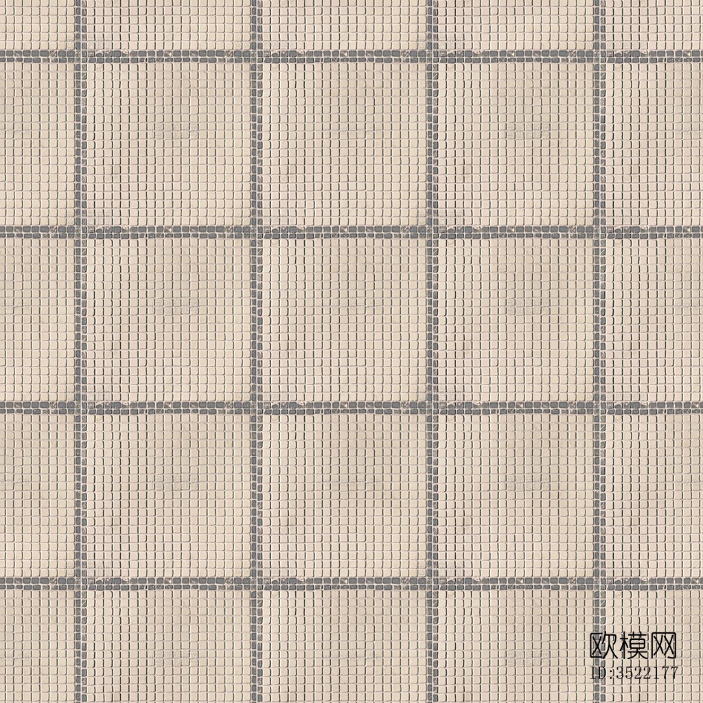 无缝米黄色石材马赛克拼花地砖人行道路地面广场铺贴下载