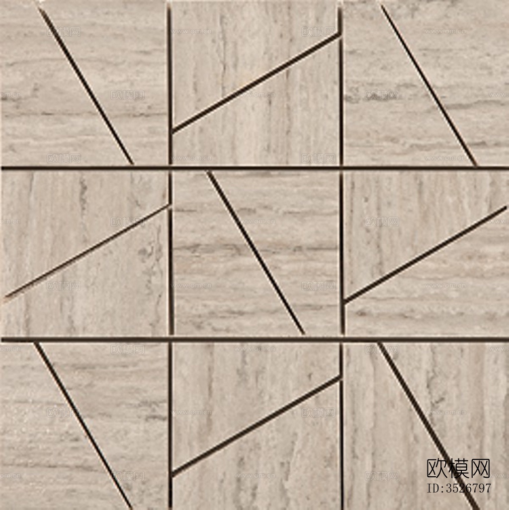 灰色拼花石材纹瓷砖下载（渲染图2）