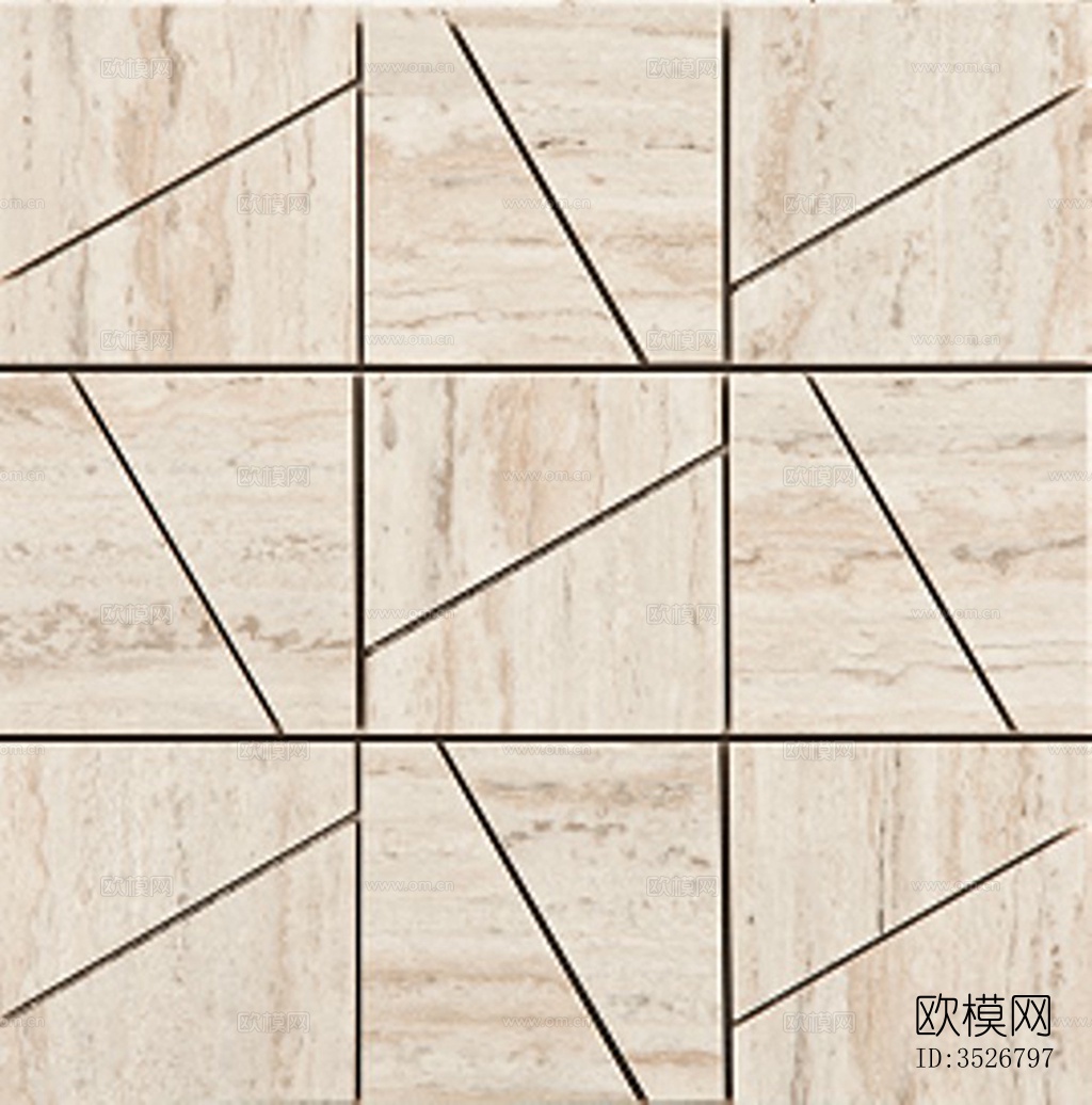 灰色拼花石材纹瓷砖下载（渲染图1）