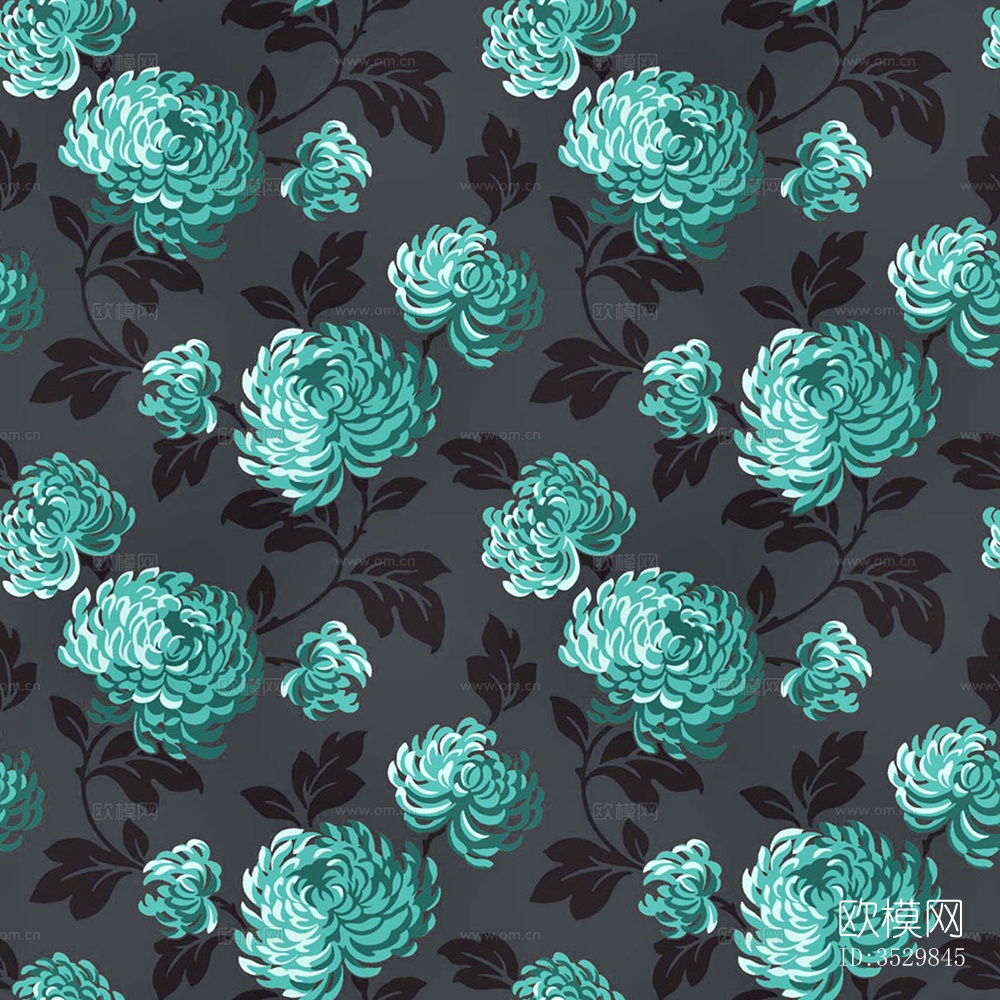 无缝蓝色欧式田园风格碎花花纹图案壁纸壁布墙布下载