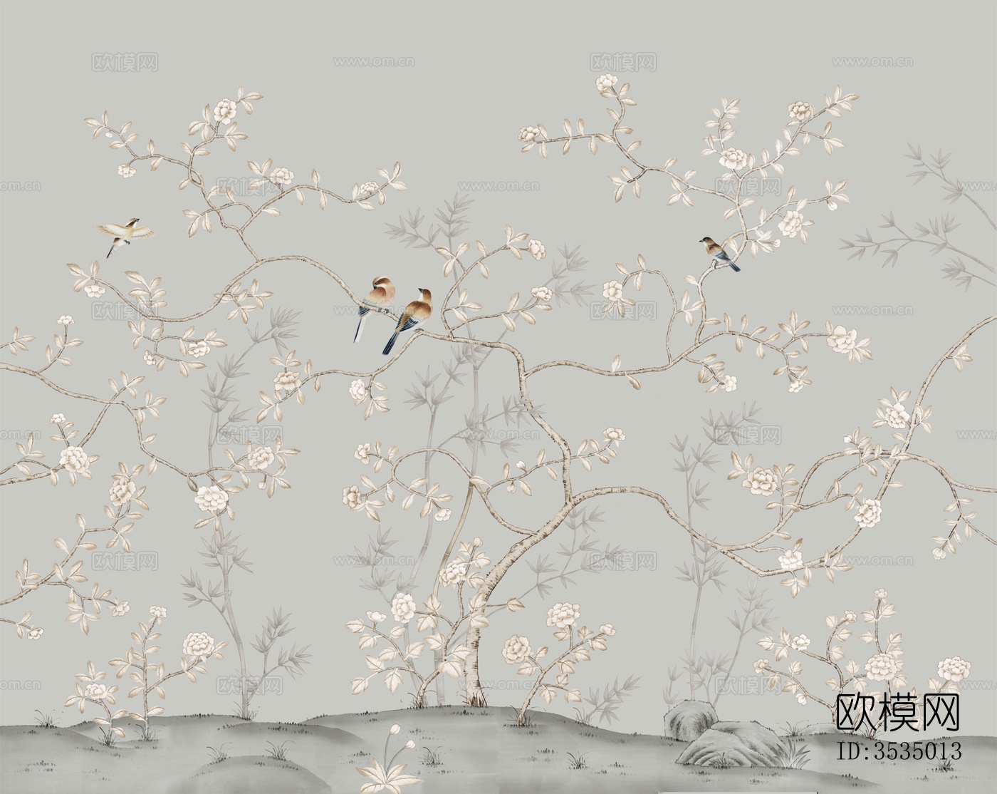 新中式花鸟壁纸下载