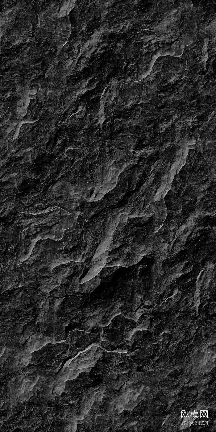 无缝深灰色毛石文化石墙面贴图下载