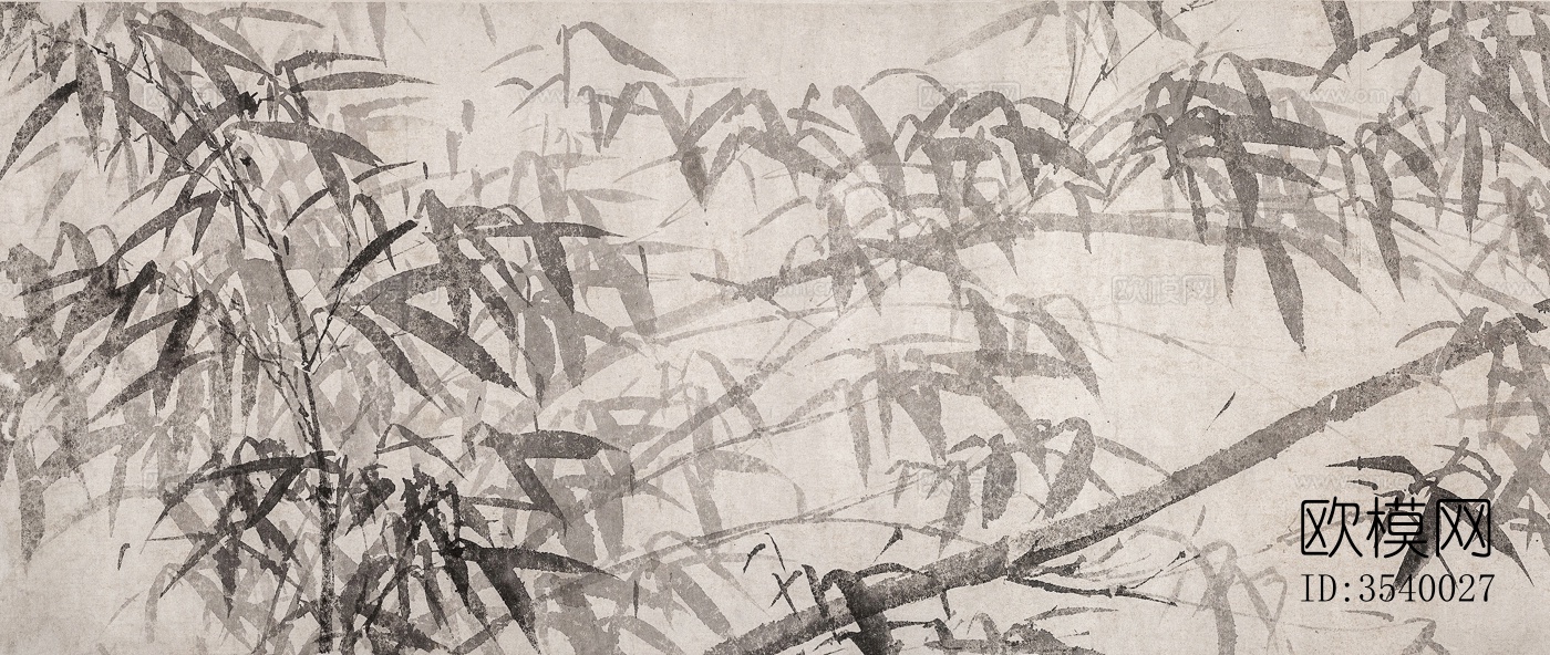 新中式壁画 禅意壁画 竹子壁画壁纸背景墙下载