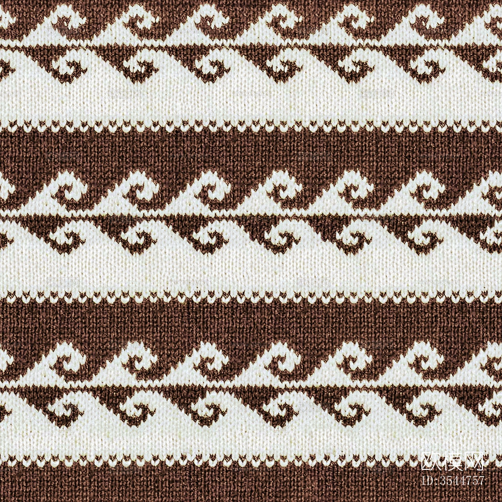 无缝棕色羊毛提花针织图案布纹布料面料下载