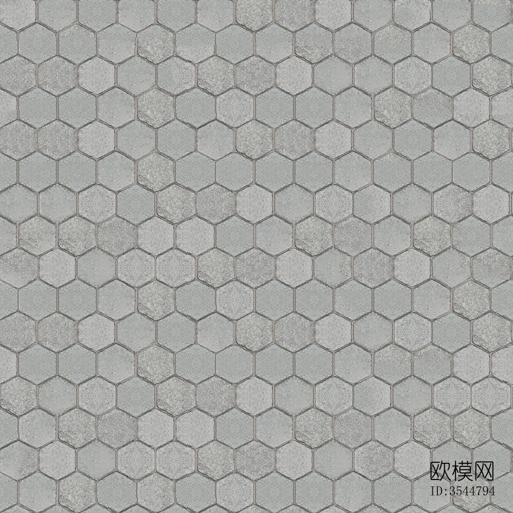 无缝六角形石材拼花地砖人行道路地面广场铺贴下载