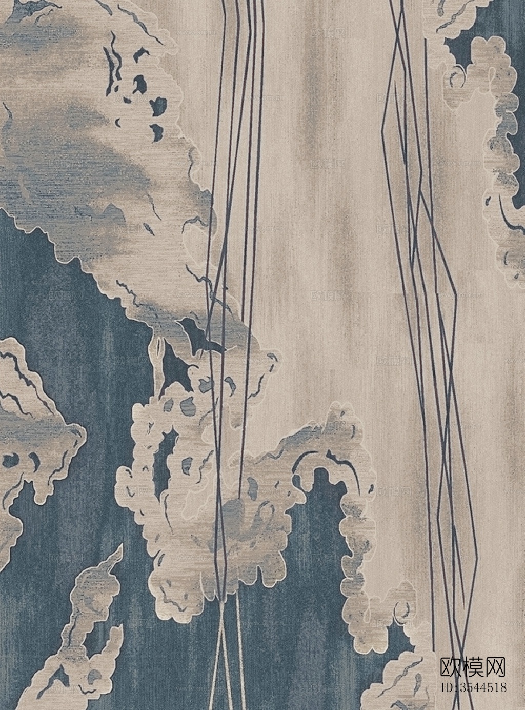 新中式地毯 地毯 方毯贴图下载