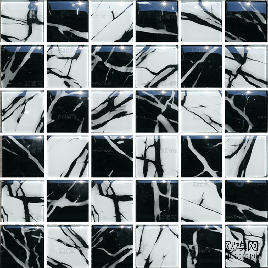 黑色大理石材马赛克下载（渲染图1）