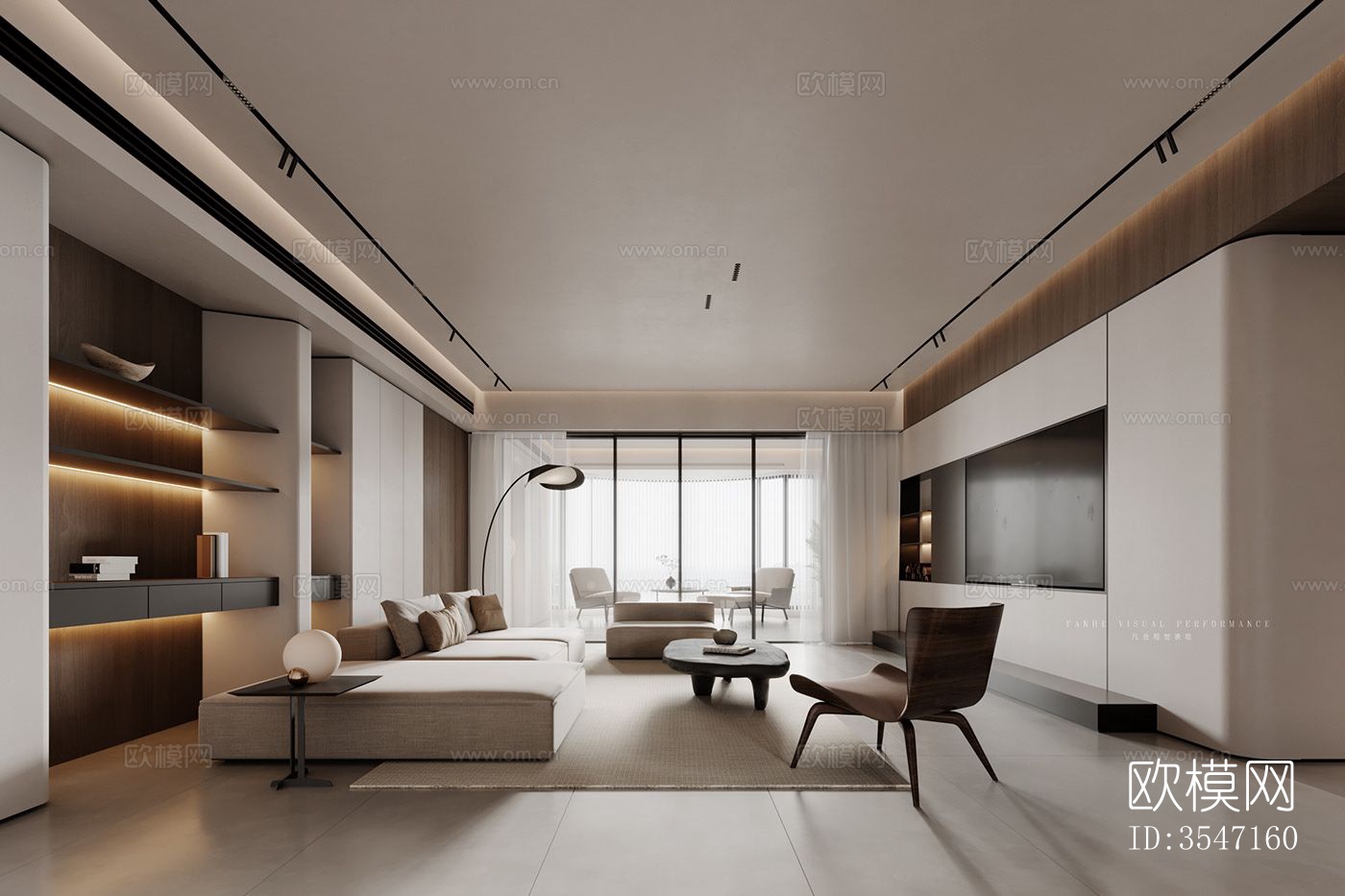 现代客厅_家居客厅_室内_平层客厅贴图下载