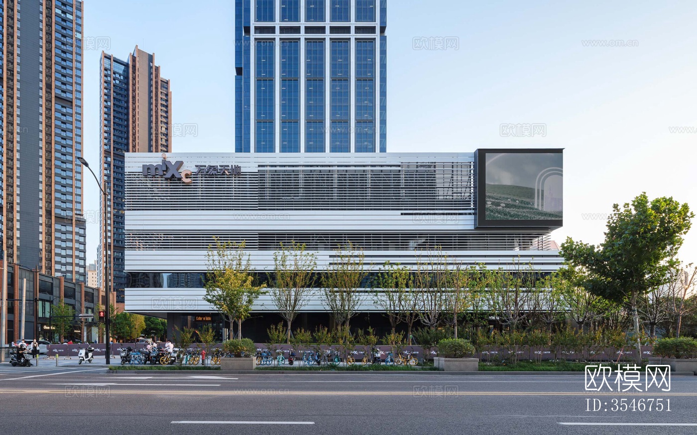 白天外景_街景_建筑外观_窗外景_街道贴图574下载