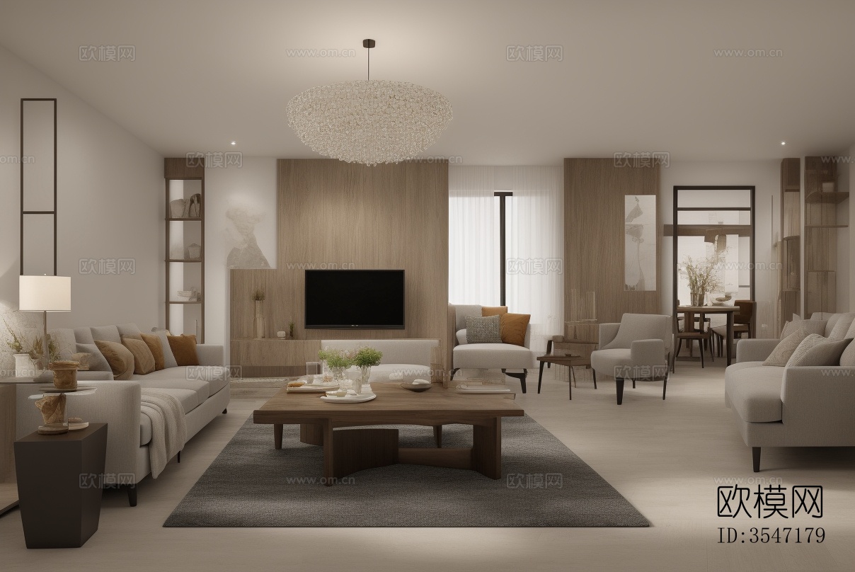 客厅新中式格贴图250下载