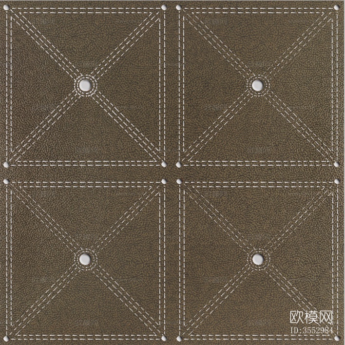 皮革-皮纹砖图案高清贴图下载（渲染图1）
