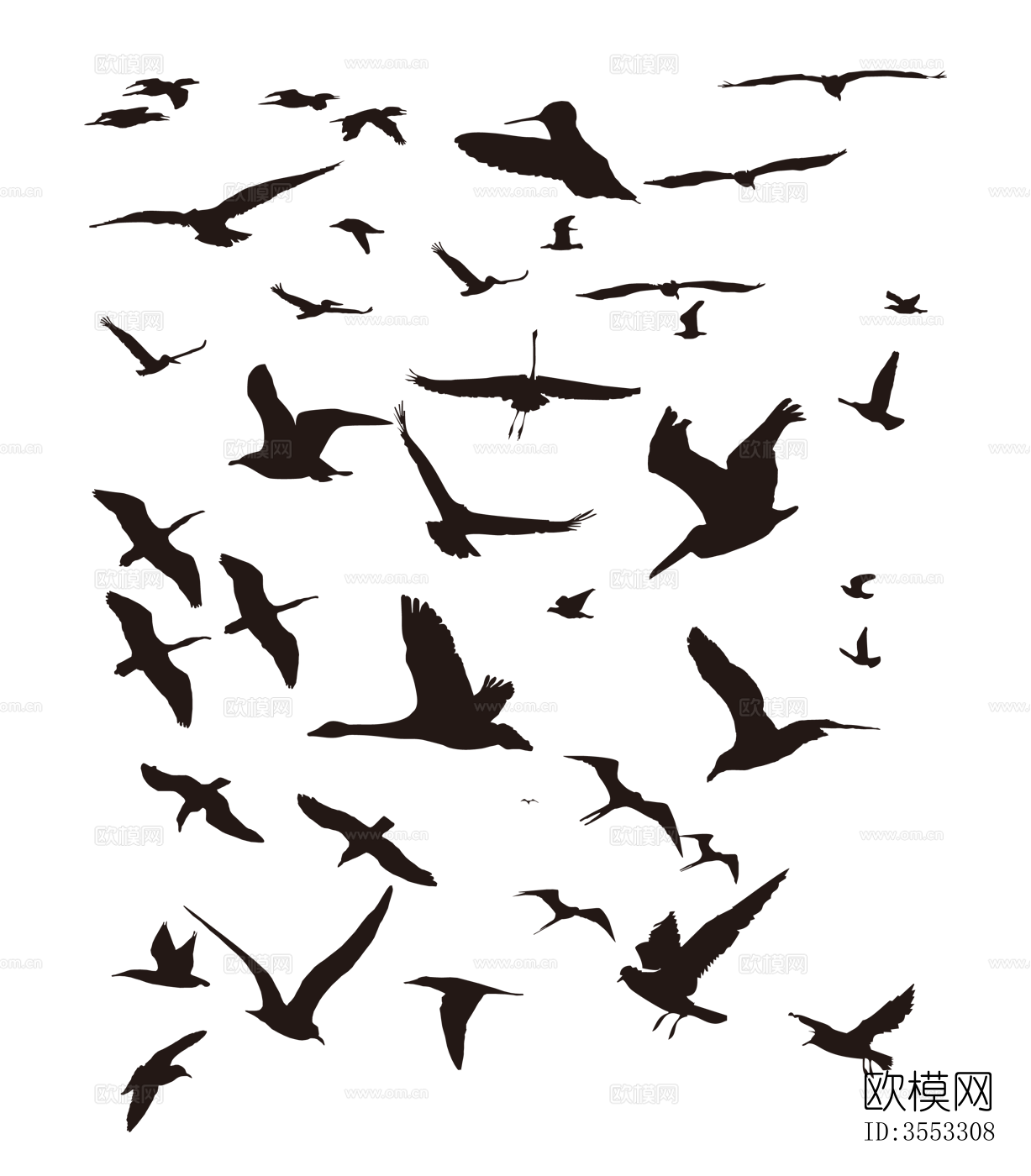 现代鸟剪影 鸽子 燕子 和平鸽 飞鸟动物下载