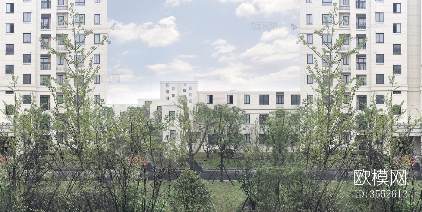 外景贴图_小区外景_小区蓝天贴图下载