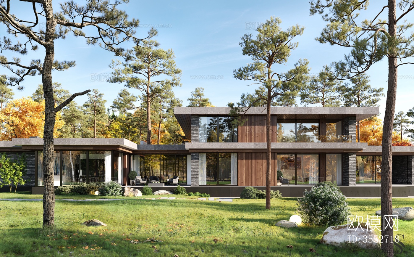 山间别墅外景贴图