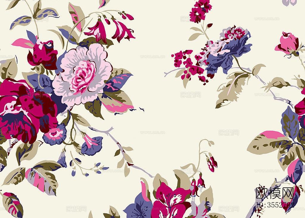 现代简约轻奢中式布艺 花纹 布纹 壁纸 贴图下载（渲染图7）