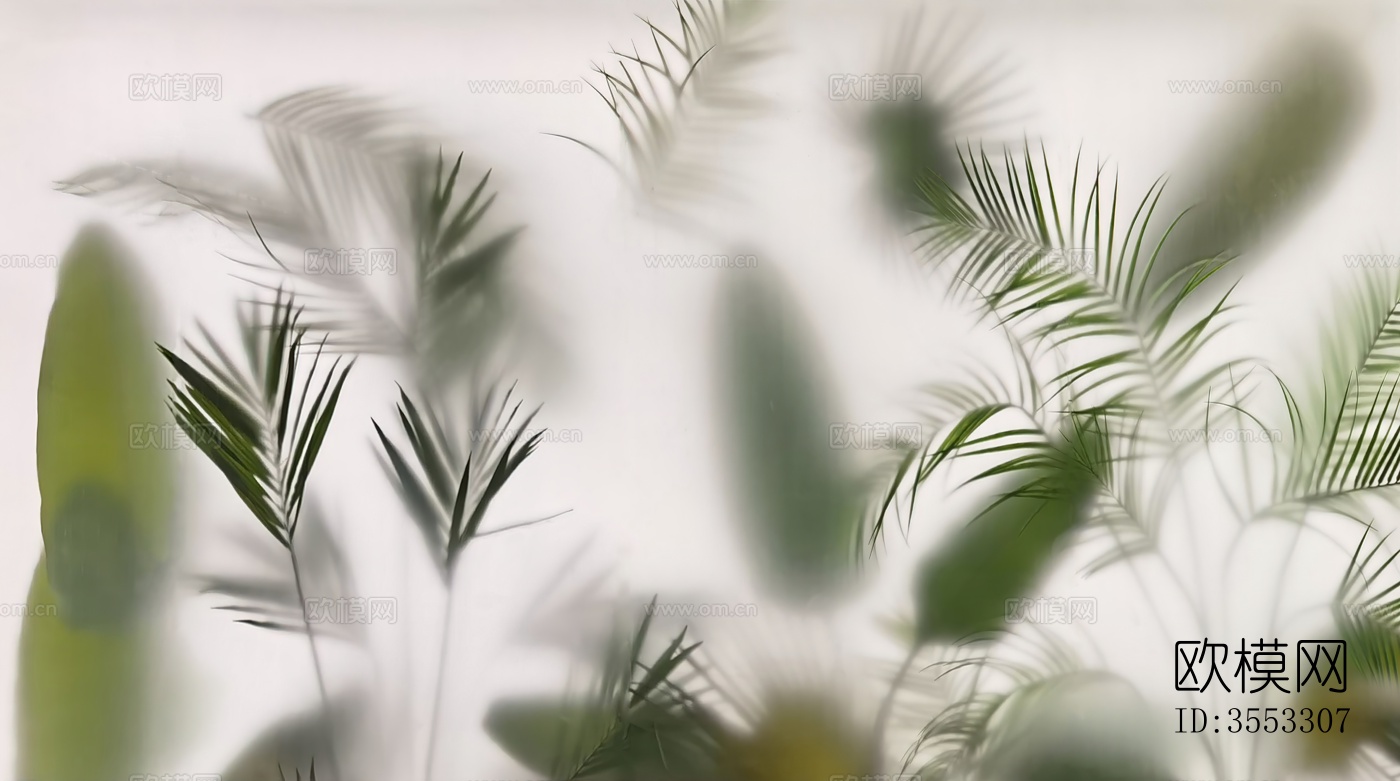 植物艺术磨砂玻璃贴图下载