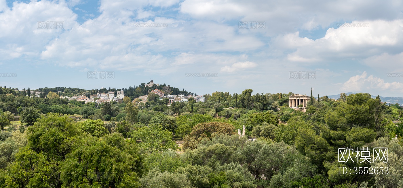 建筑树木外景风景贴图下载