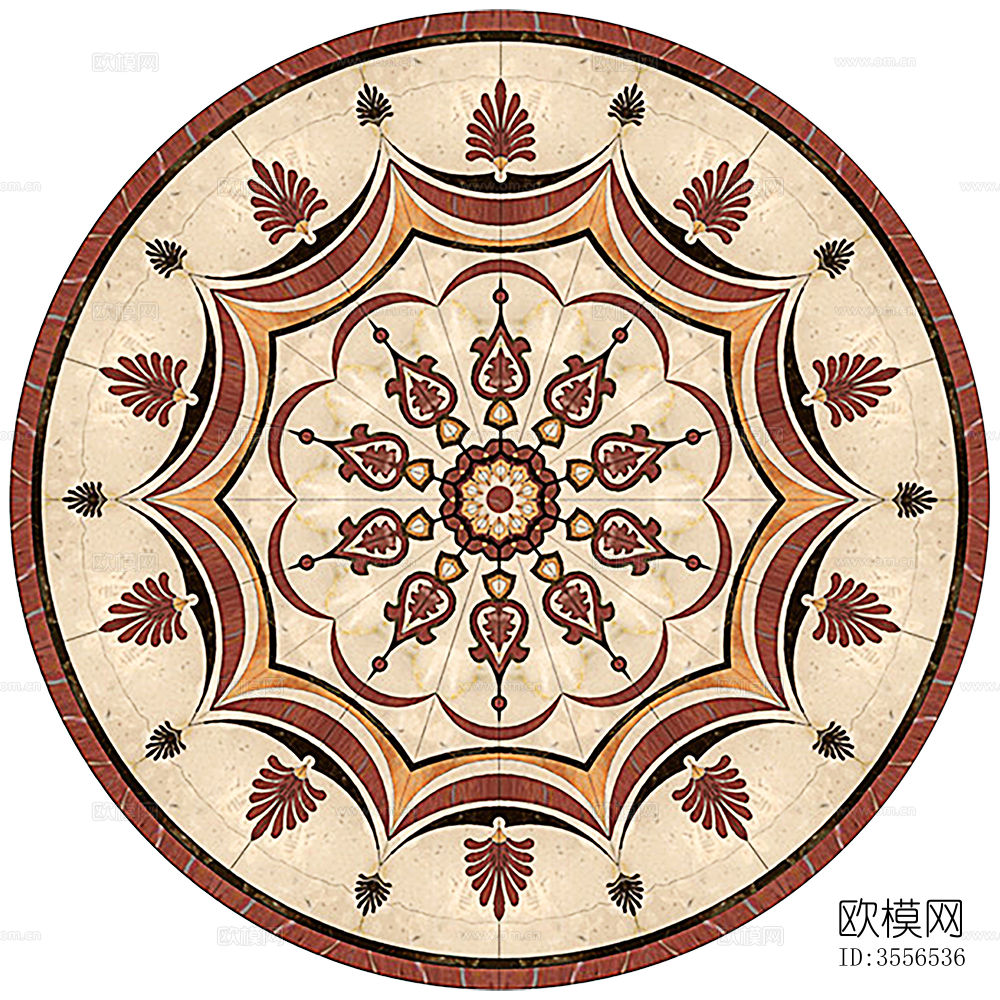 圆形免扣大理石材拼花图案纹理下载