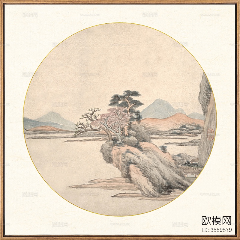 中式山水装饰画贴图 (3)下载