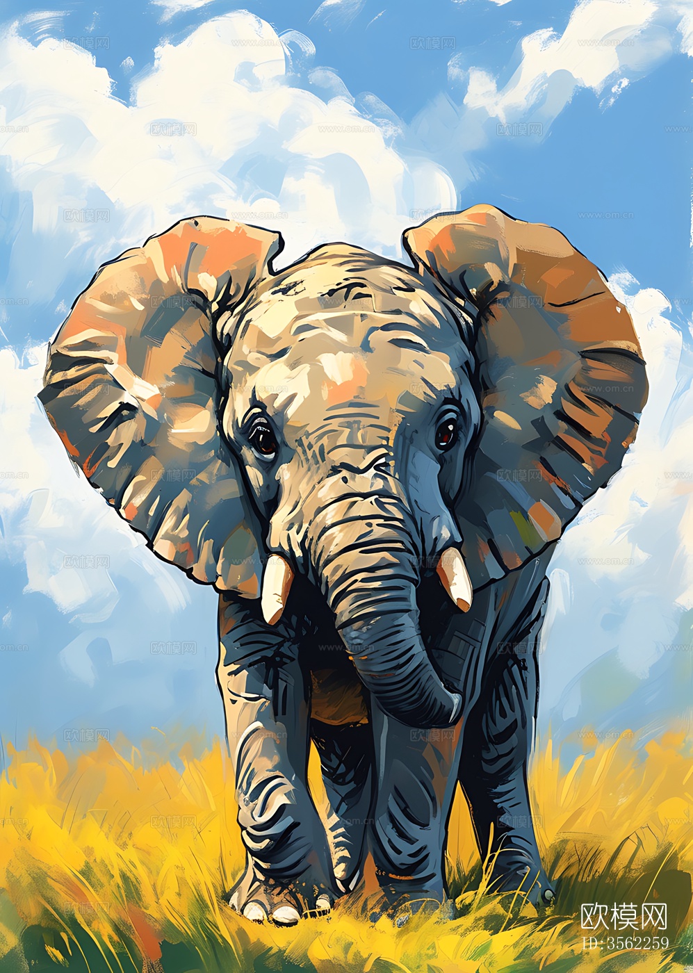 大象艺术画下载