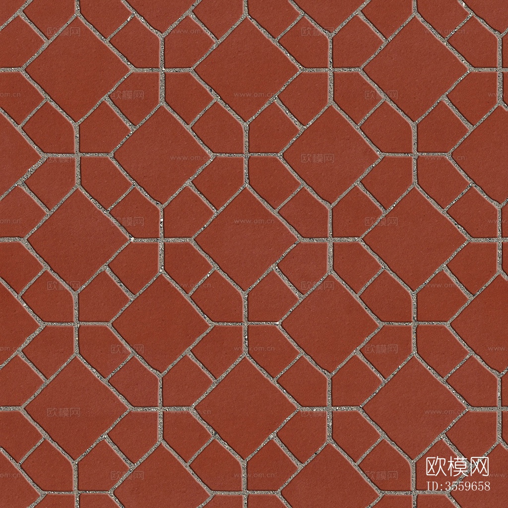 无缝陶瓦几何拼花地砖人行道路地面广场铺贴下载