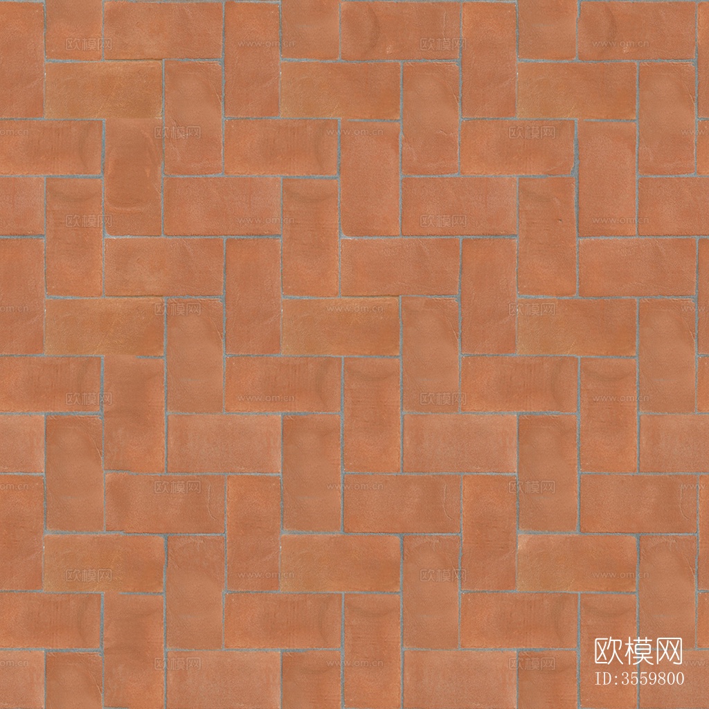 无缝人字纹陶瓦拼花地砖人行道路地面广场铺贴下载