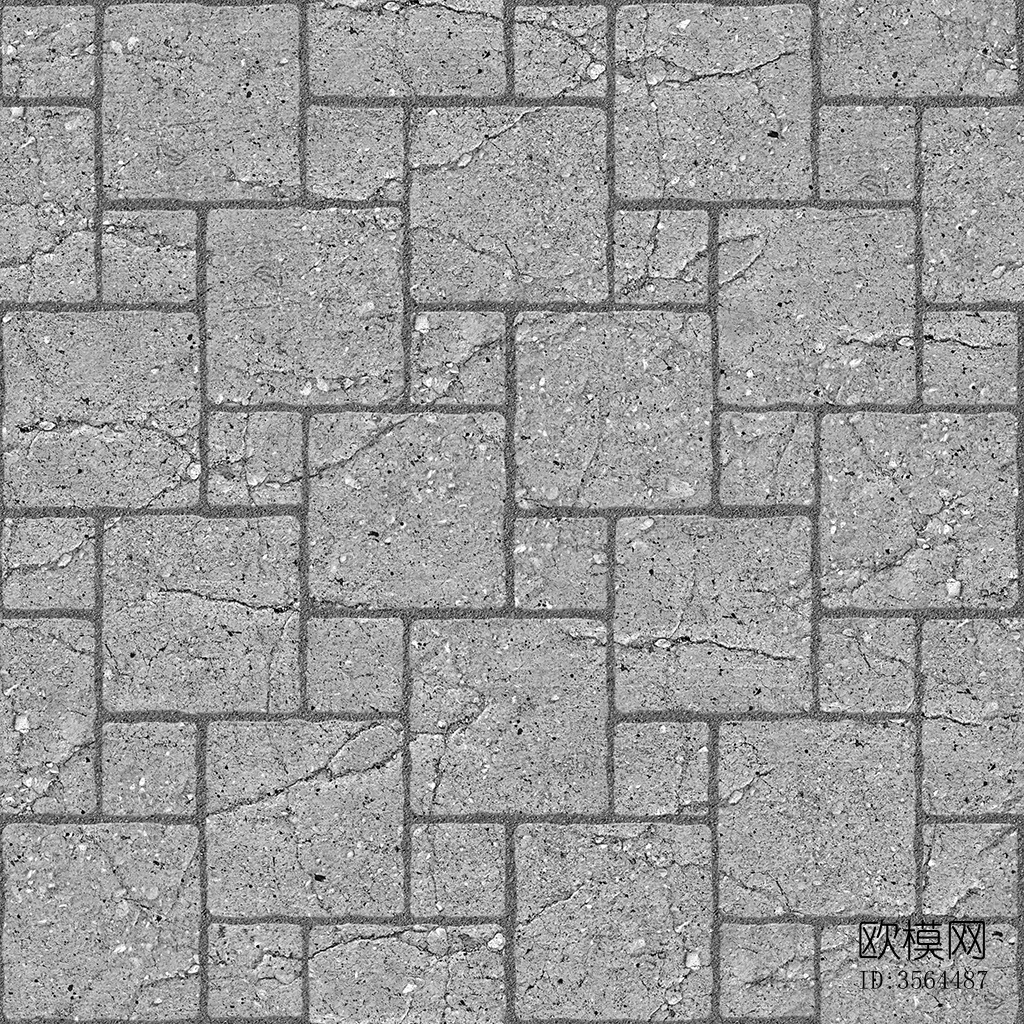 无缝灰色破损水泥拼花地砖人行道路地面广场铺贴下载
