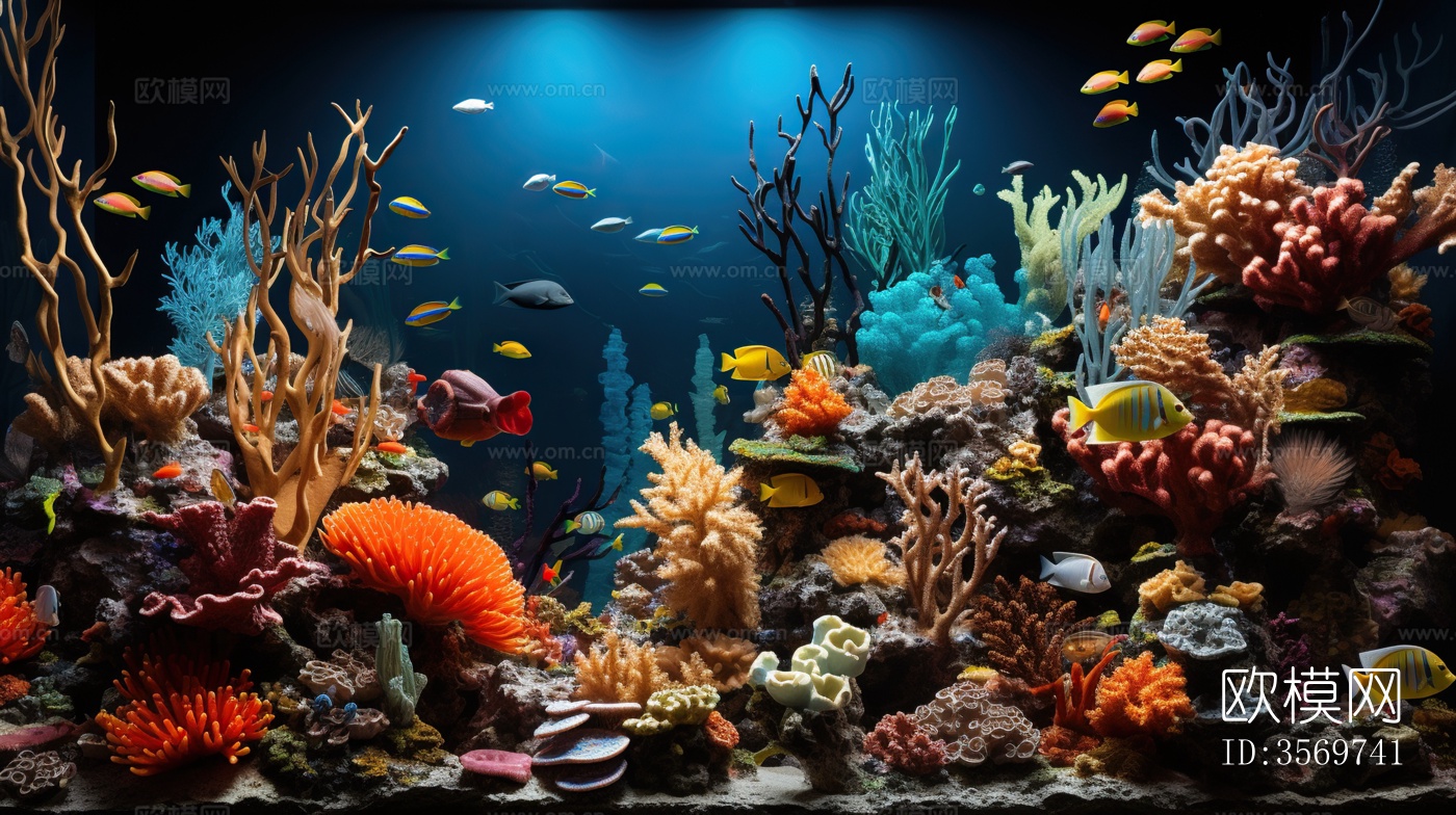 海洋鱼缸贴图下载