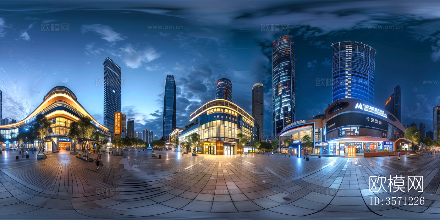 城市商业街街景夜景贴图7下载